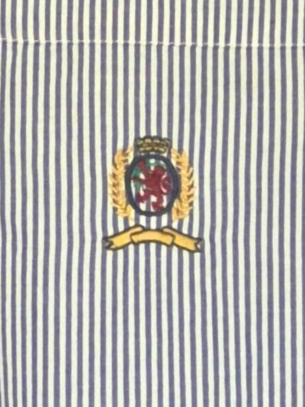 Tommy Hilfiger Blue and White Pinstripe Long-Sleeve Dress Shirt 16/32 - Picture 5 of 6